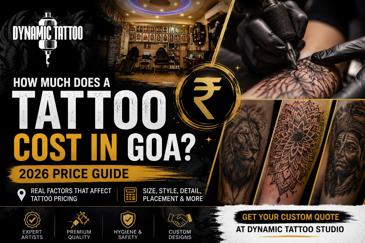 How much does a tattoo cost in Goa - 2026 tattoo price guide from Dynamic Tattoo Studio